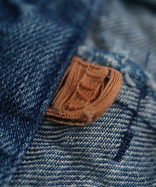 VU ヴウ vintage denim knee wide pants [VINTAGE BLUE] ヴィンテージ加工ニーワイドパンツ vu-s24-p06