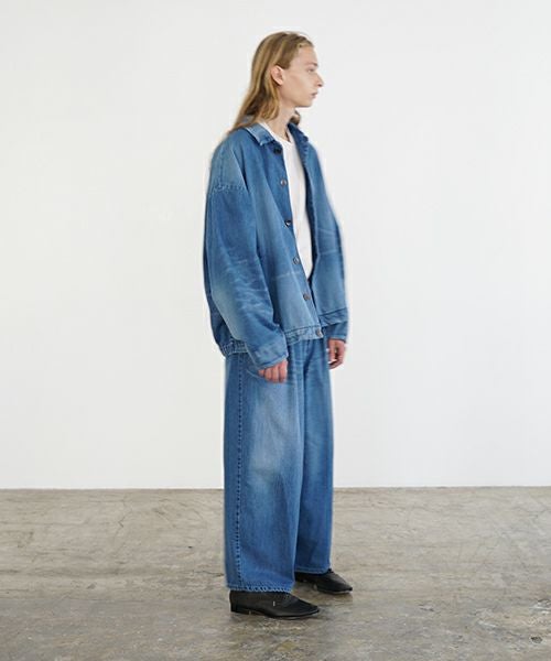 VU ヴウ vintage denim shirts collar bluson[VINTAGE BLUE] ヴィンテージスタンドカラーブルゾン vu-s24-b01