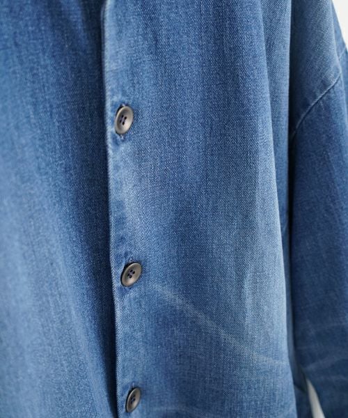 VU ヴウ vintage denim shirts collar bluson[VINTAGE BLUE] ヴィンテージスタンドカラーブルゾン vu-s24-b01