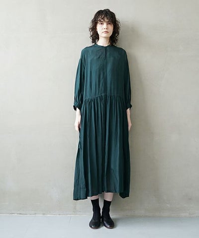 suzuki takayuki スズキタカユキ doropped-torso dress [S241-24/deep fir green] ドロップトルソードレス