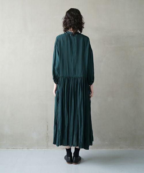 suzuki takayuki スズキタカユキ doropped-torso dress [S241-24/deep fir green] ドロップトルソードレス