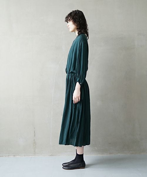 suzuki takayuki スズキタカユキ doropped-torso dress [S241-24/deep fir green] ドロップトルソードレス