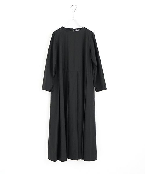 Mochi モチ tuck dress (giza×supima) [ms24-op-01/black] タックドレス(ギザ×スーピマ）