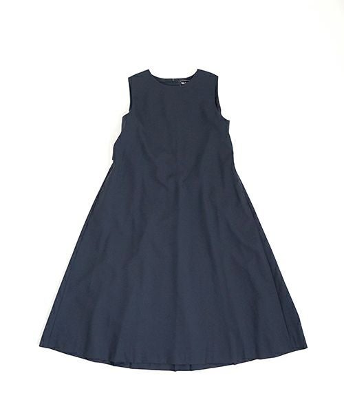 Mochi モチ no sleeve tuck dress [ms24-op-02/deep blue] ノースリーブタックドレス