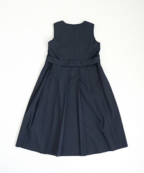 Mochi モチ no sleeve tuck dress [ms24-op-02/deep blue] ノースリーブタックドレス