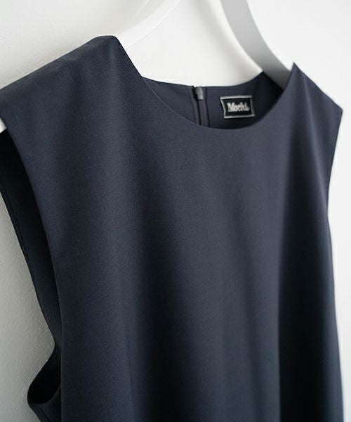 Mochi モチ no sleeve tuck dress [ms24-op-02/deep blue] ノースリーブタックドレス