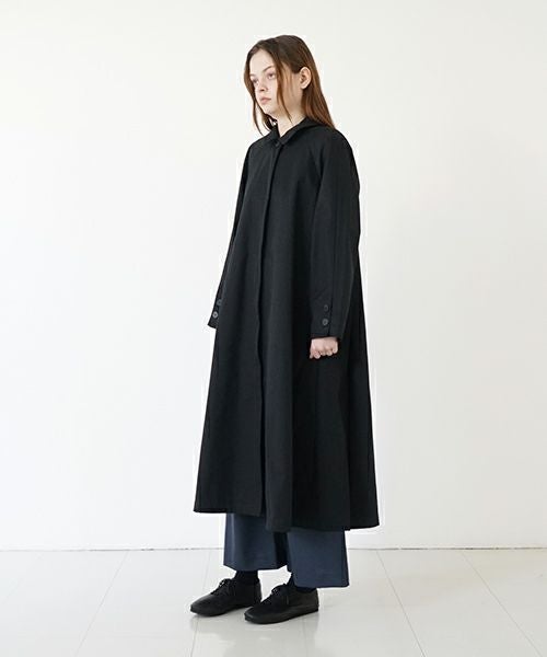 Mochi モチ tuck trench coat [ms24-co-01/black] タックトレンチコート