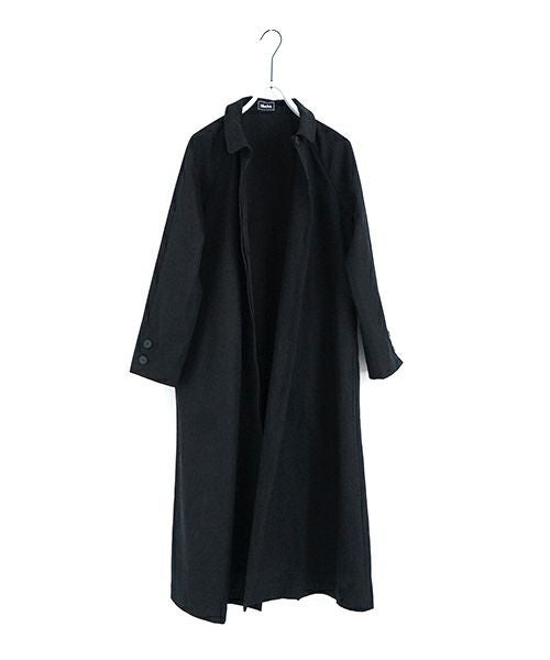 Mochi モチ tuck trench coat [ms24-co-01/black] タックトレンチコート
