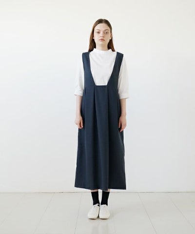 Mochi モチ jumper tuck skirt [ms23-op-03/deep blue] ジャンプタックスカート