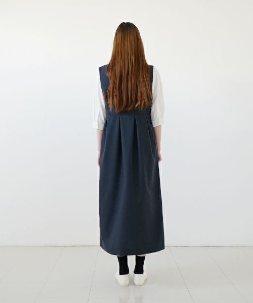 Mochi ディープブルー　ジャンパータックスカート　S モチ Mochi モチ jumper tuck skirt [ms23-op-03/deep blue] ジャンプ