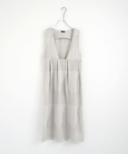 Mochi モチ geometric jumper tuck skirt [ms23-op-03/ash×gray] 幾何学柄ジャンプタックスカート