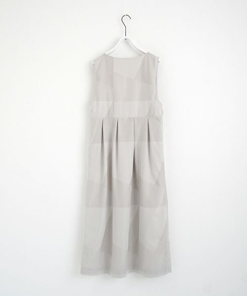 Mochi モチ geometric jumper tuck skirt [ms23-op-03/ash×gray] 幾何学柄ジャンプタックスカート