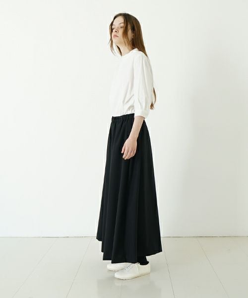 Mochi モチ flare wide pants [ma23-pt-01/black] フレアーワイドパンツ