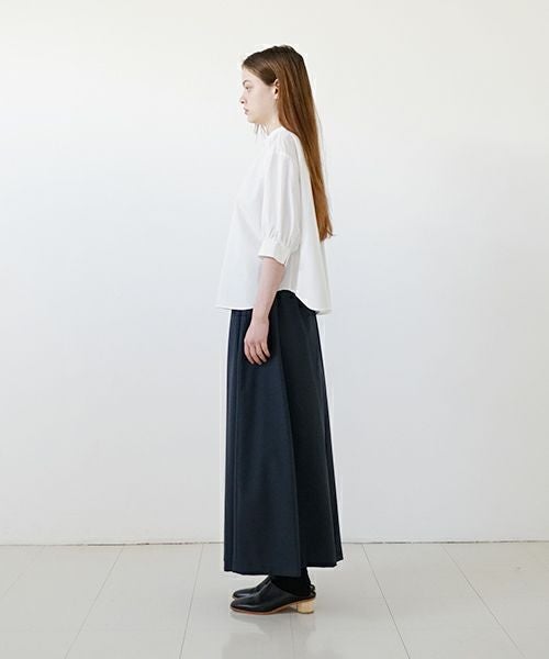 Mochi モチ flare wide pants [ma23-pt-01/deep blue] フレアーワイドパンツ