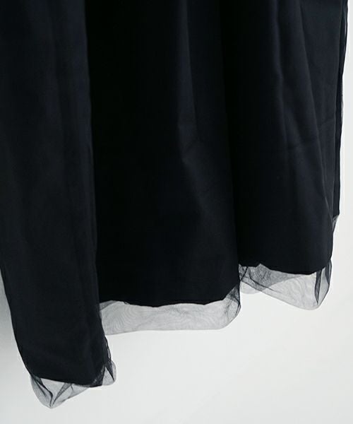 Mochi モチ tulle shirts dress[ms24-op-04/black] チュールシャツドレス