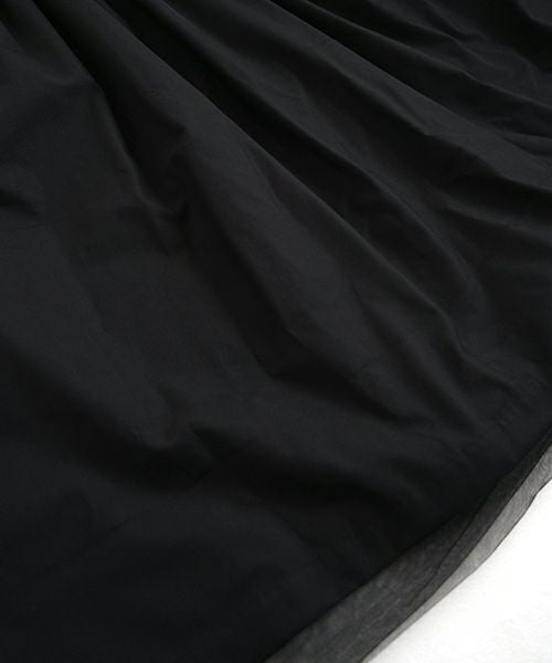 Mochi モチ tulle shirts dress[ms24-op-04/black] チュールシャツドレス