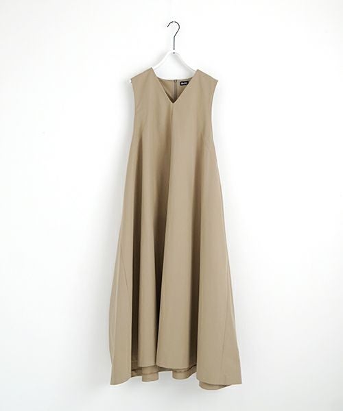 Mochi モチ v-neck belt dress [ms22-op-02/beige]] Vネックベルトドレス