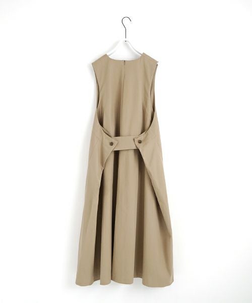 Mochi モチ v-neck belt dress [ms22-op-02/beige]] Vネックベルトドレス