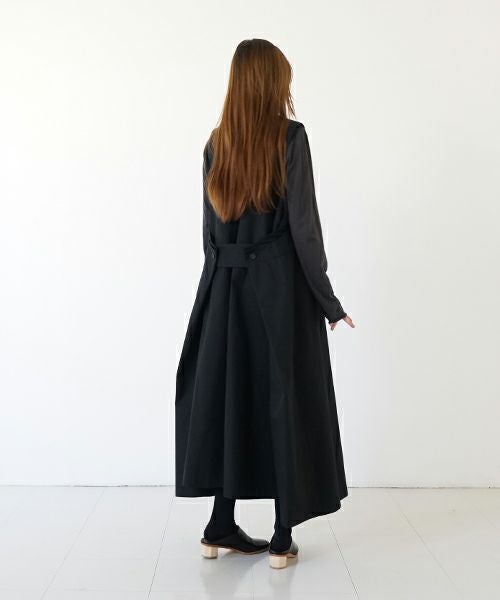 Mochi モチ v-neck belt dress [ms22-op-02/black] Vネックベルトドレス