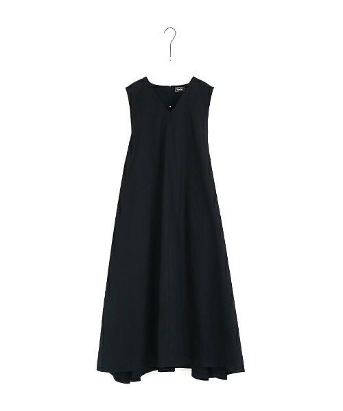 Mochi モチ v-neck belt dress [ms22-op-02/black] Vネックベルトドレス