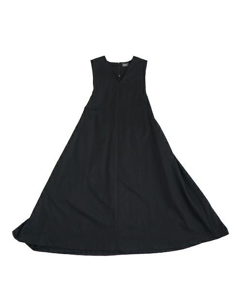 Mochi モチ v-neck belt dress [ms22-op-02/black] Vネックベルトドレス