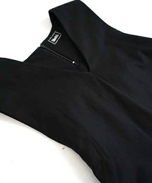 Mochi モチ v-neck belt dress [ms22-op-02/black] Vネックベルトドレス
