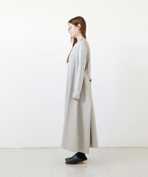 Mochi モチ v-neck belt dress [ms22-op-02/chalk] Vネックベルトドレス