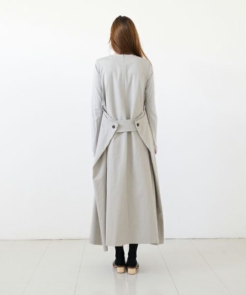 Mochi モチ v-neck belt dress [ms22-op-02/chalk] Vネックベルトドレス