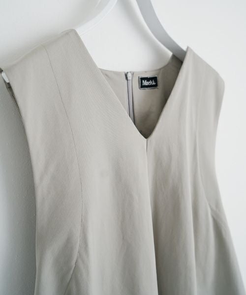Mochi モチ v-neck belt dress [ms22-op-02/chalk] Vネックベルトドレス
