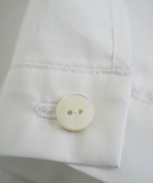 Mochi モチ tulle collar shirt [ms24-sh-01/off white] チュールカラーシャツ