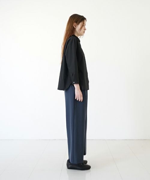 Mochi モチ tulle collar shirt [ms24-sh-01/black] チュールカラーシャツ