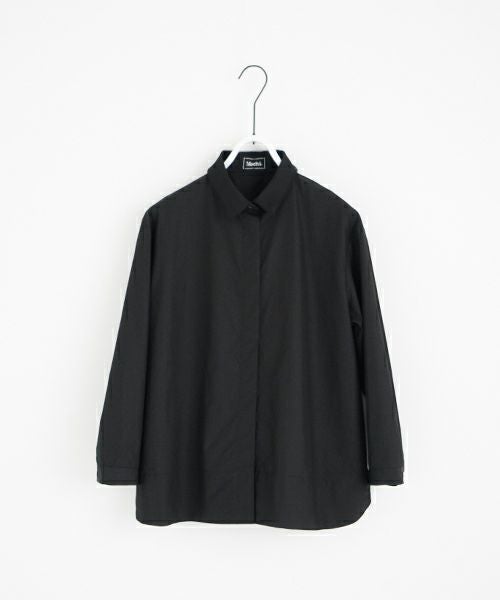Mochi モチ tulle collar shirt [ms24-sh-01/black] チュールカラーシャツ