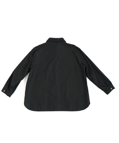 Mochi モチ tulle collar shirt [ms24-sh-01/black] チュールカラーシャツ