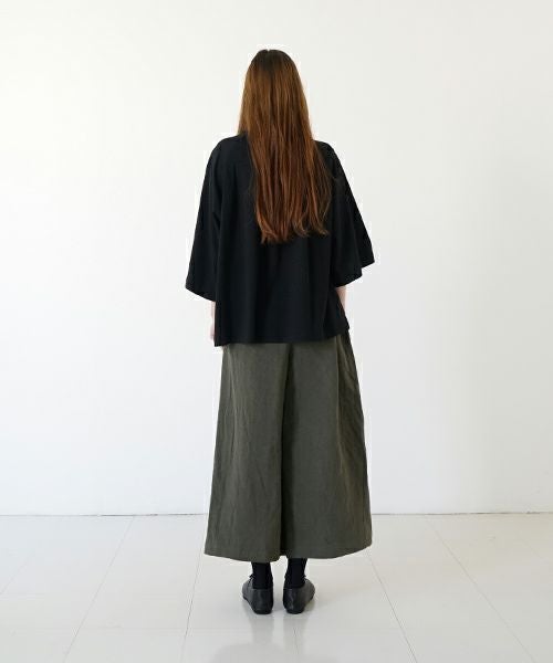 Mochi モチ tuck t-shirt [ms22-to-02/black] タックTシャツ