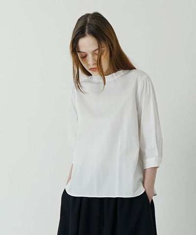 Mochi モチ gather blouse(organic cotton)[ms21-b-01/off white]