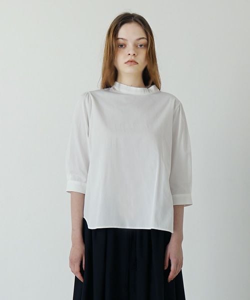 Mochi モチ gather blouse(organic cotton)[ms21-b-01/off white]