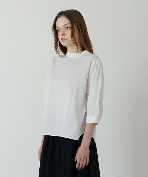 Mochi モチ gather blouse(organic cotton)[ms21-b-01/off white]