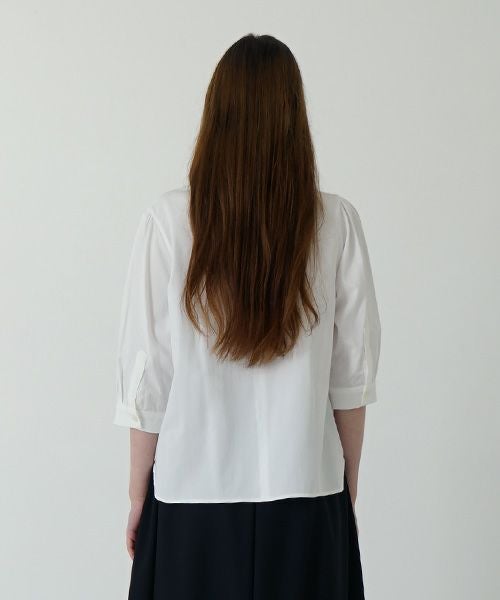 Mochi モチ gather blouse(organic cotton)[ms21-b-01/off white]