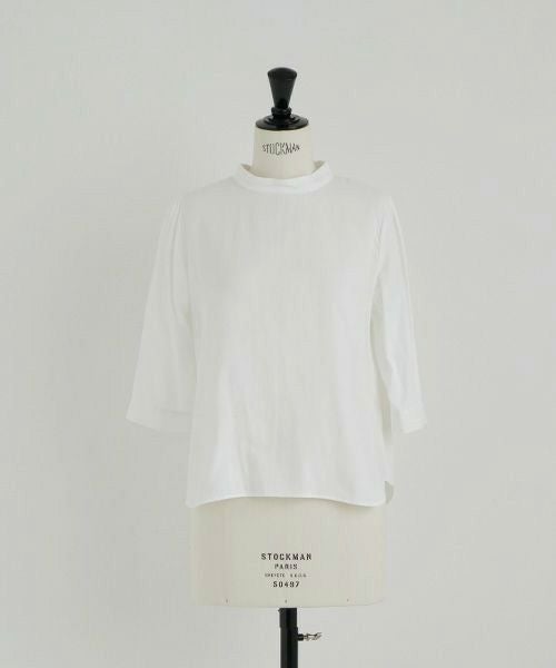 Mochi モチ gather blouse(organic cotton)[ms21-b-01/off white]