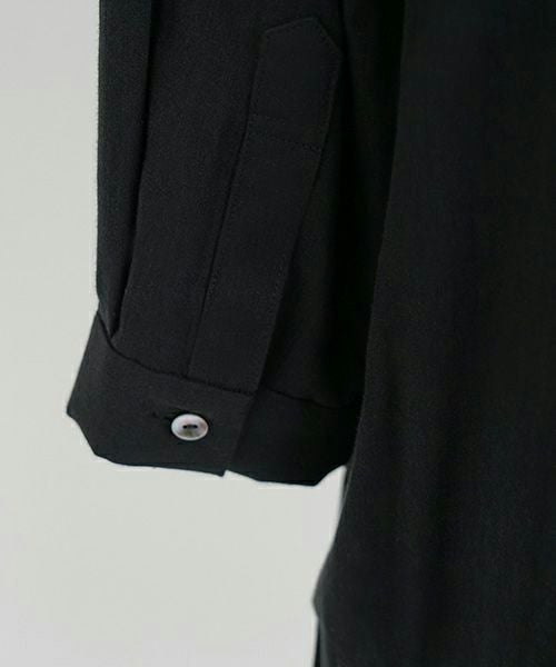 Mochi モチ gather blouse(organic cotton)[ms21-b-01/black] ギャザーブラウス