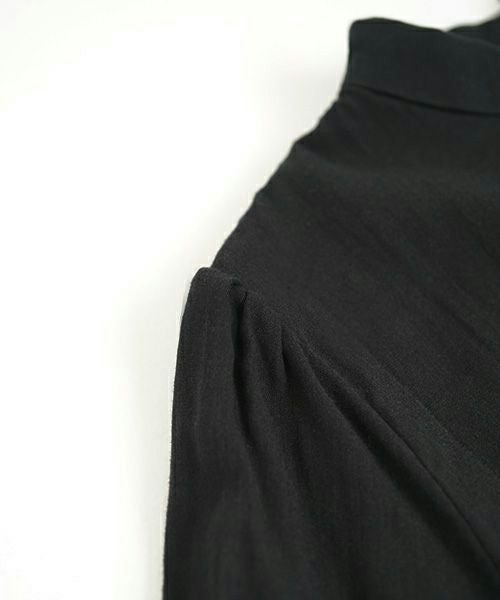 Mochi モチ gather blouse(organic cotton)[ms21-b-01/black] ギャザーブラウス