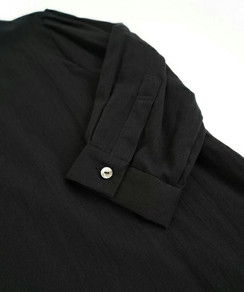 Mochi モチ gather blouse(organic cotton)[ms21-b-01/black] ギャザーブラウス