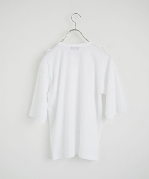 MIYAO ミヤオ tops [MATS-05/WHITE×WHITE]フリル ティーシャツ 