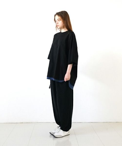 VUyヴウワイsweat wide cropped pants [BLACK]スエットワイドパンツ