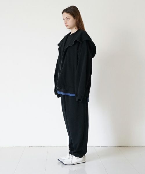 VUyヴウワイsweat wide cropped pants [BLACK]スエットワイドパンツ