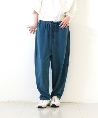 VUyヴウワイsweat wide cropped pants [BLUE]スエットワイドパンツ