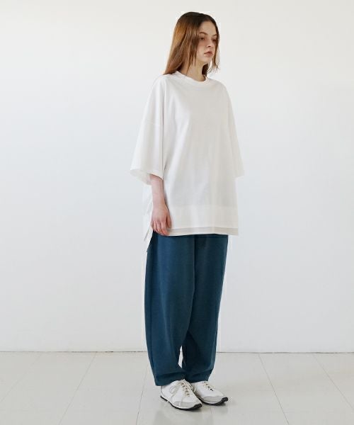 VUyヴウワイtwo slit t-shirt [white×beige]重ねスリットtシャツ