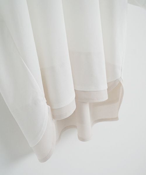 VUyヴウワイtwo slit t-shirt [white×beige]重ねスリットtシャツ