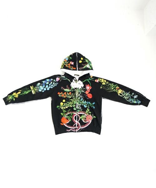 美品　Ahcahcum パーカー　レア AHCAHCUM あちゃちゅむ お花の体ジップパーカー（シロ）