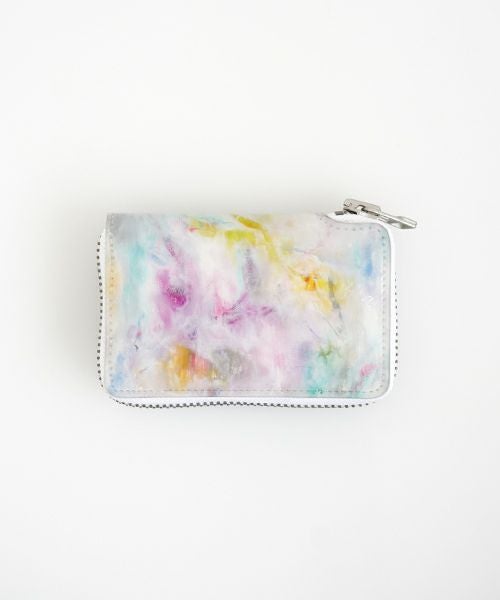macromauro×Palm maison マクロマウロ paint wallet R pink ジップ
